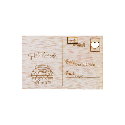 Houten kaart - Just married