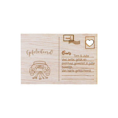 Houten kaart - Just married