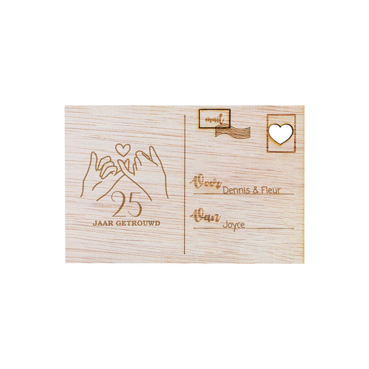 Houten kaart - ... jaar getrouwd - Pinky Promise