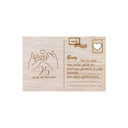 Houten kaart - ... jaar getrouwd - Pinky Promise