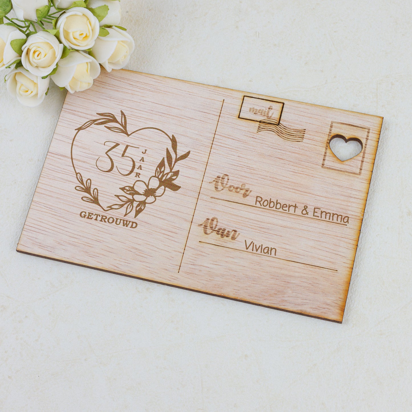 Houten kaart - ... jaar getrouwd