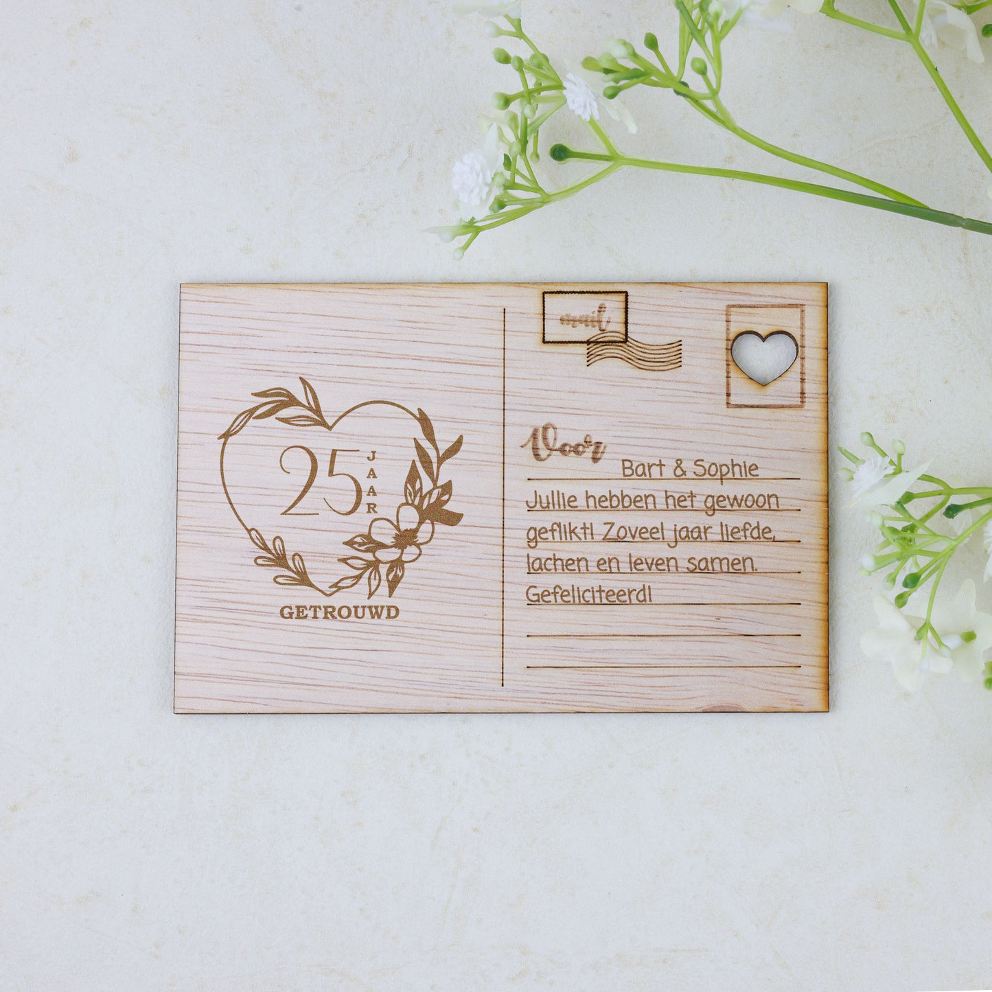 Houten kaart - ... jaar getrouwd