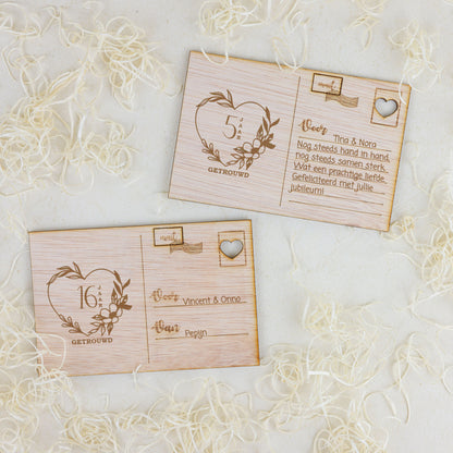 Houten kaart - ... jaar getrouwd