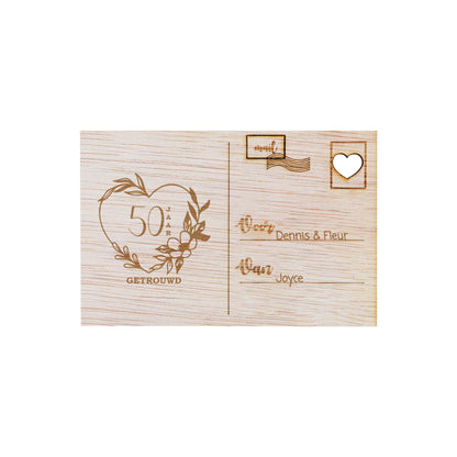 Houten kaart - ... jaar getrouwd