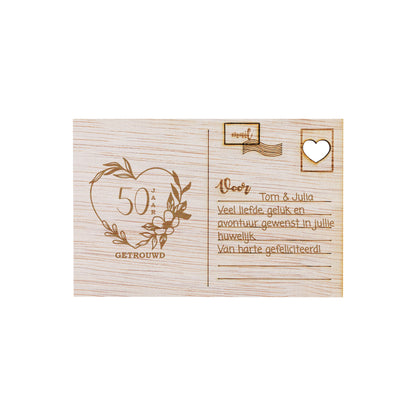 Houten kaart - ... jaar getrouwd