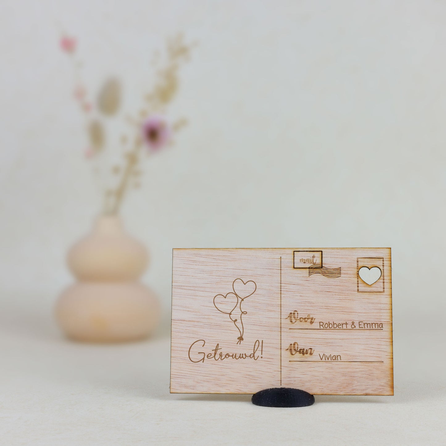 Houten kaart - Getrouwd!