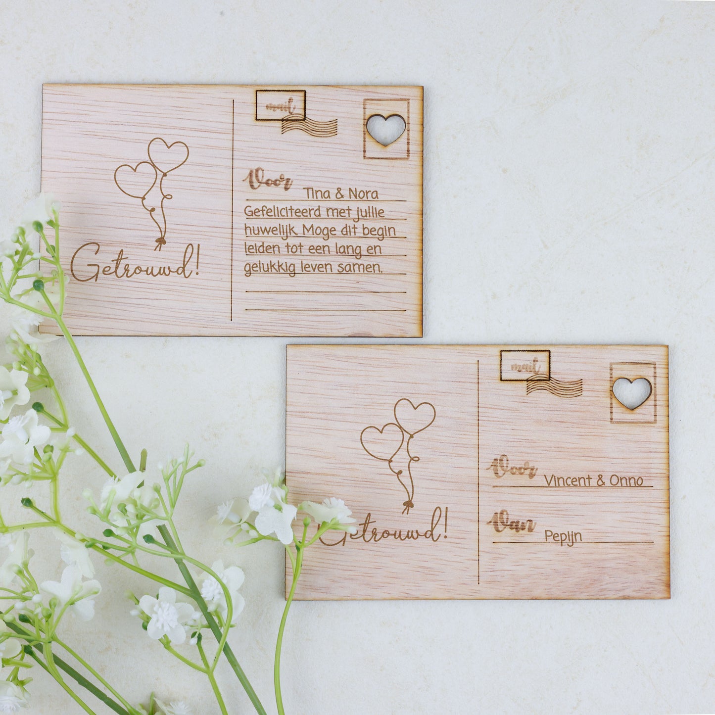 Houten kaart - Getrouwd!