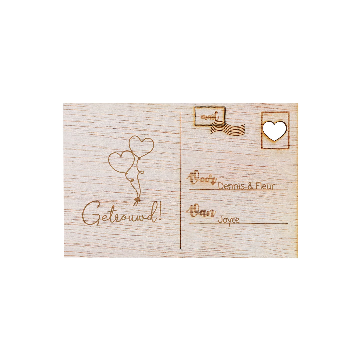 Houten kaart - Getrouwd!