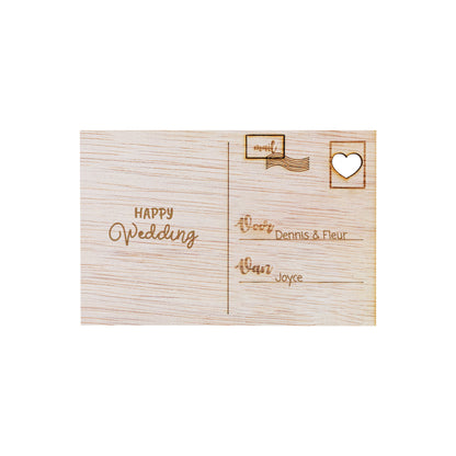 Houten kaart - Happy Wedding
