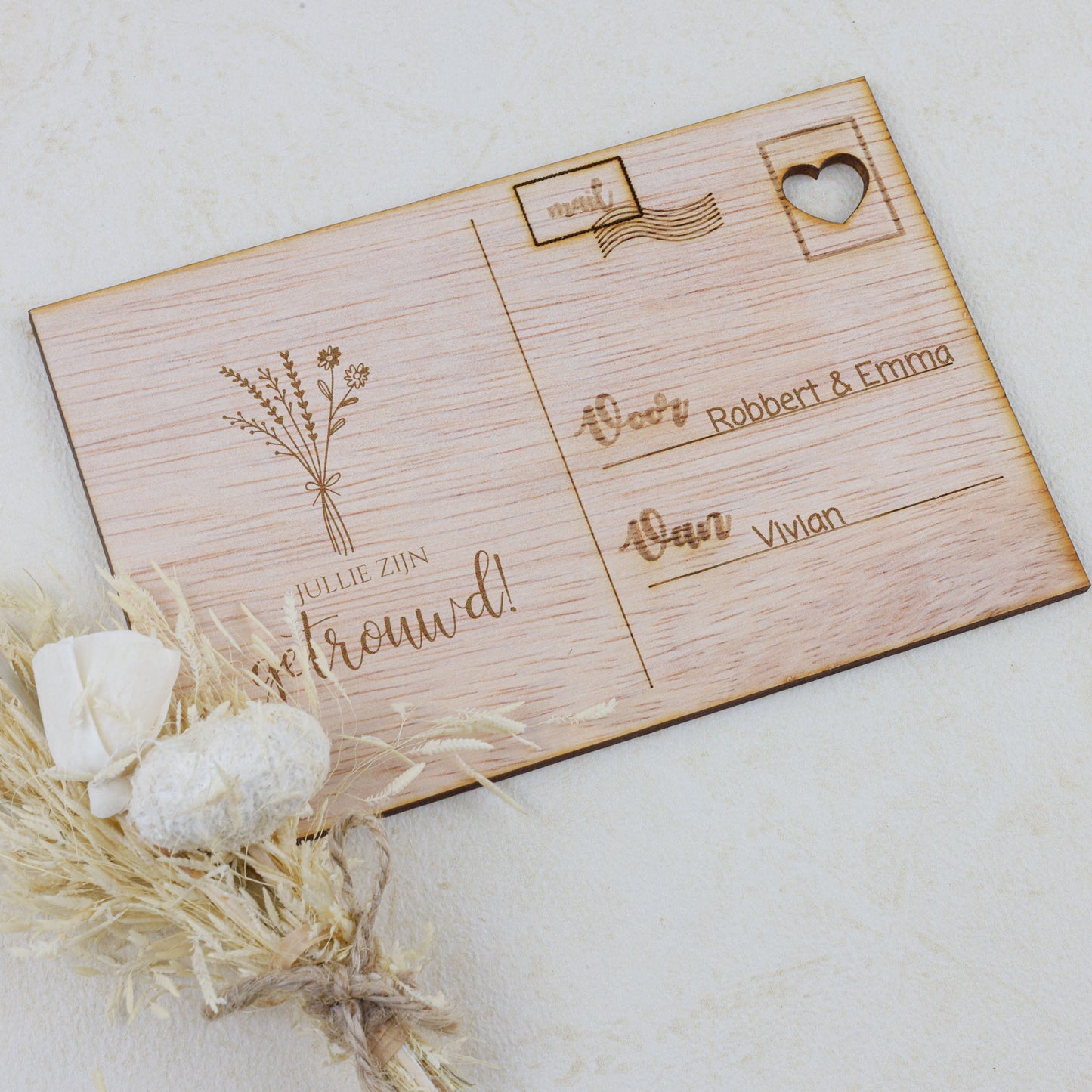 Houten kaart - Jullie zijn getrouwd!