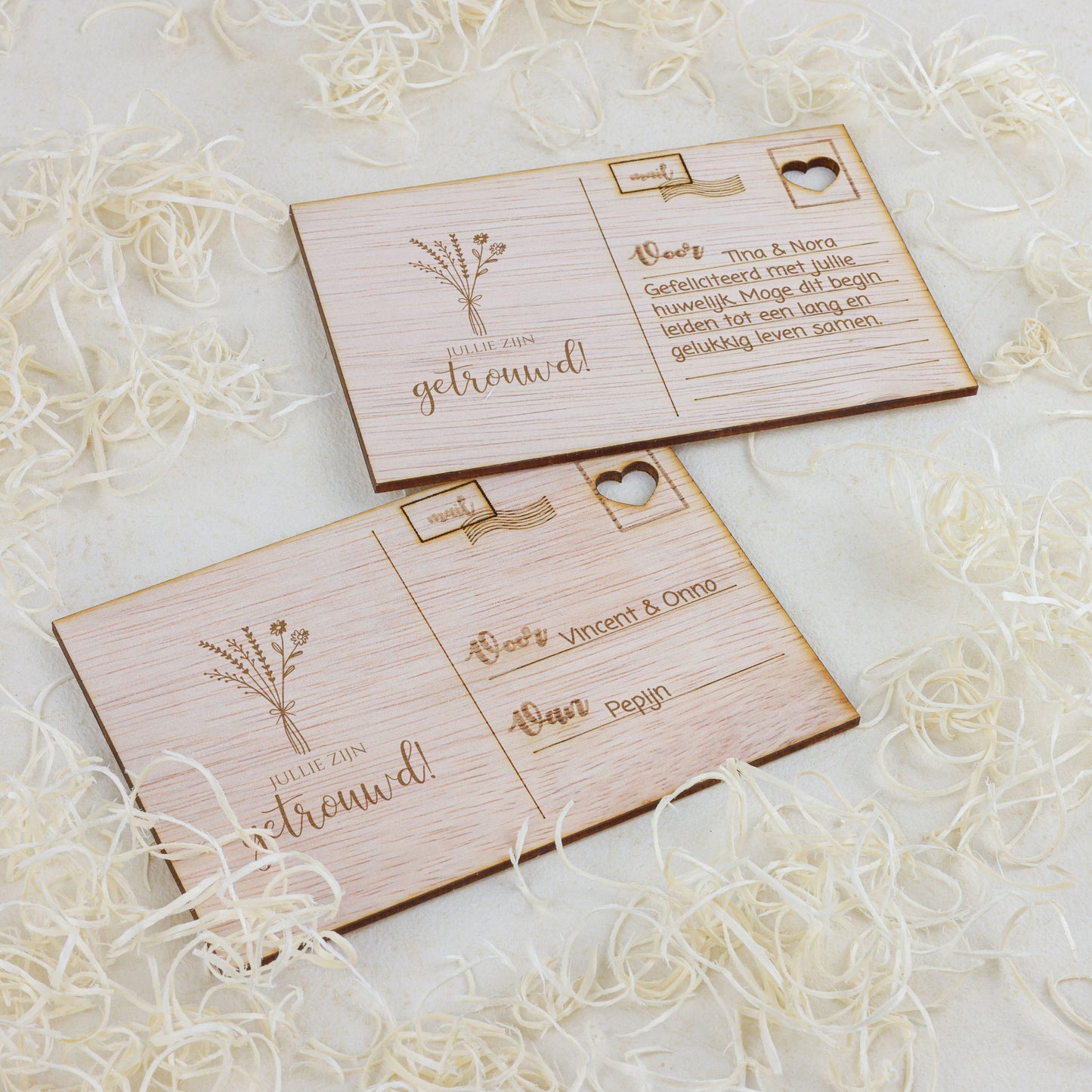 Houten kaart - Jullie zijn getrouwd!