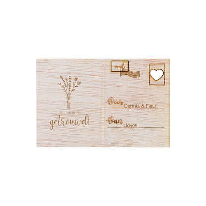Houten kaart - Jullie zijn getrouwd!