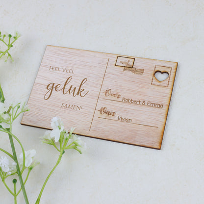 Houten kaart - Heel veel geluk samen!