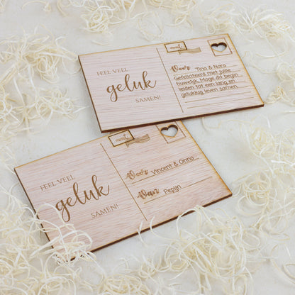 Houten kaart - Heel veel geluk samen!