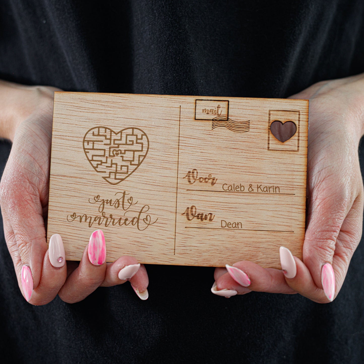 Houten kaart - Just married - Puzzel