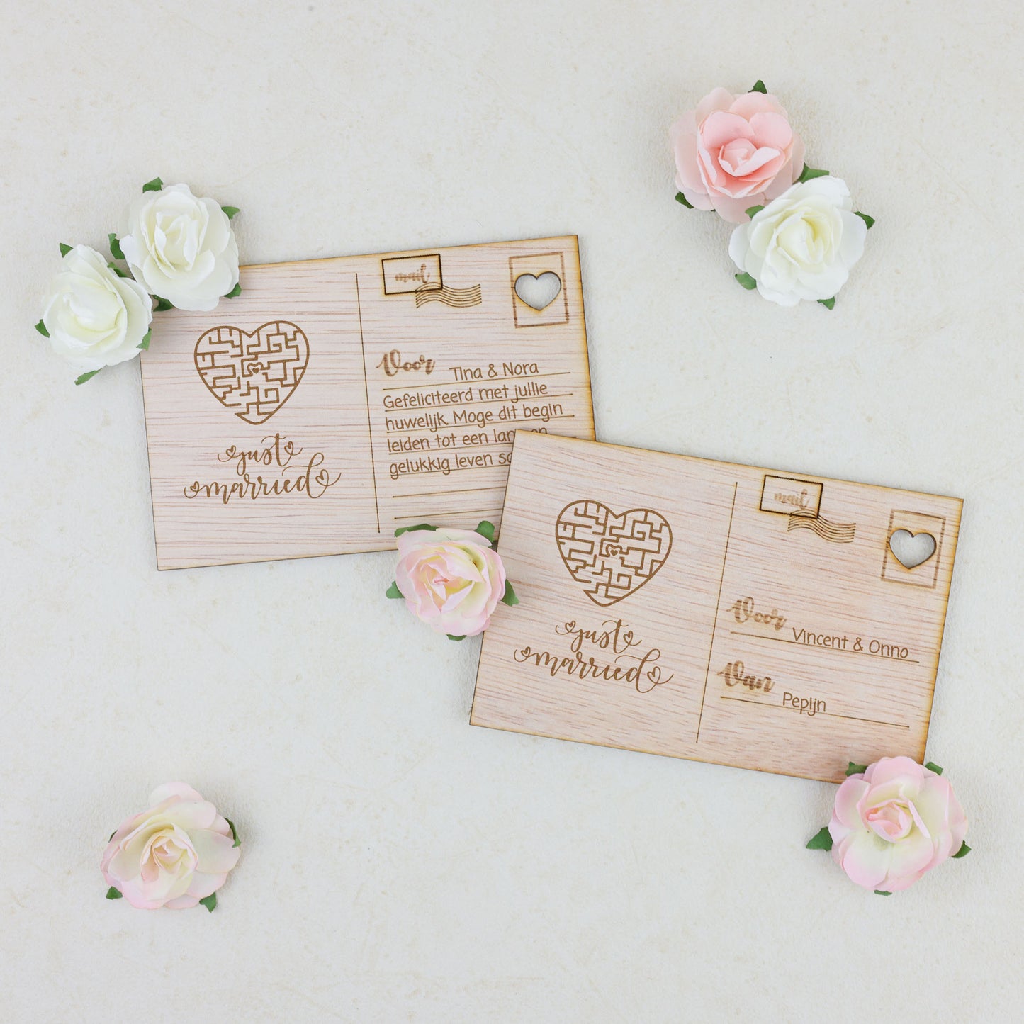 Houten kaart - Just married - Puzzel