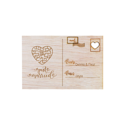 Houten kaart - Just married - Puzzel