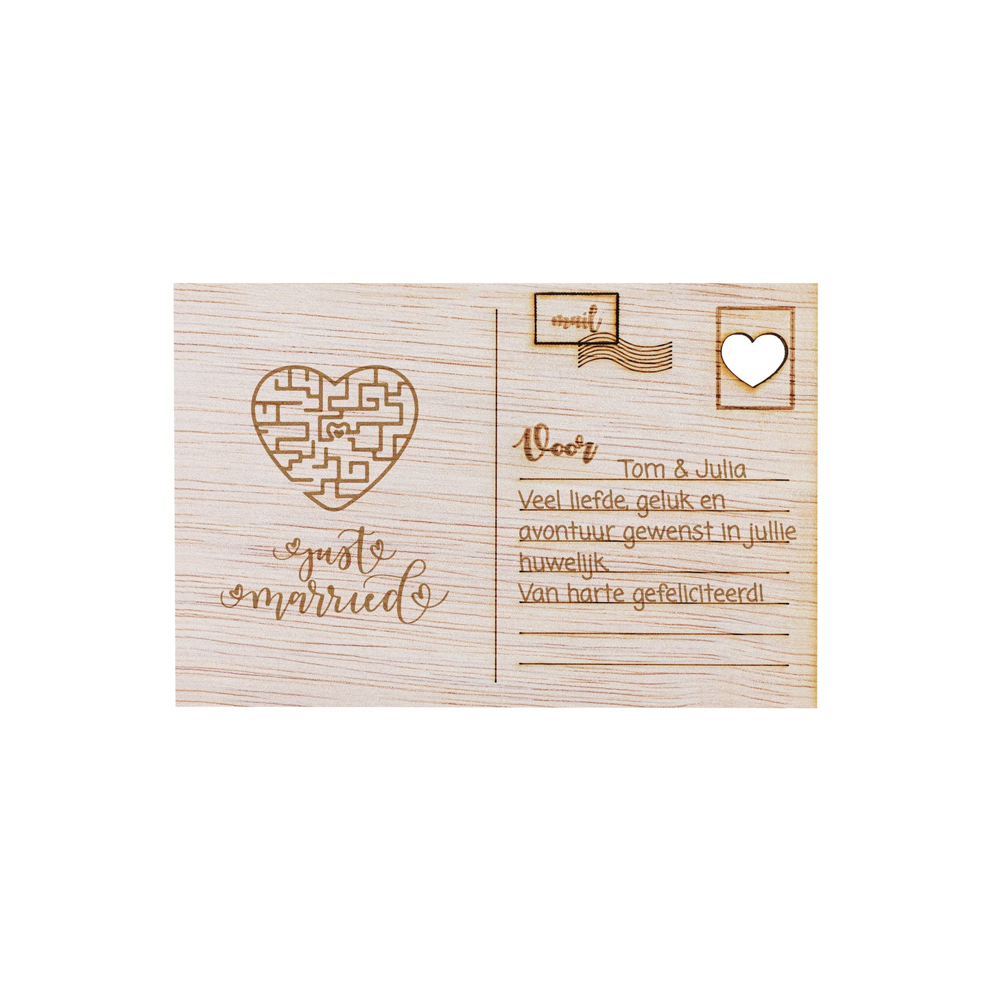 Houten kaart - Just married - Puzzel