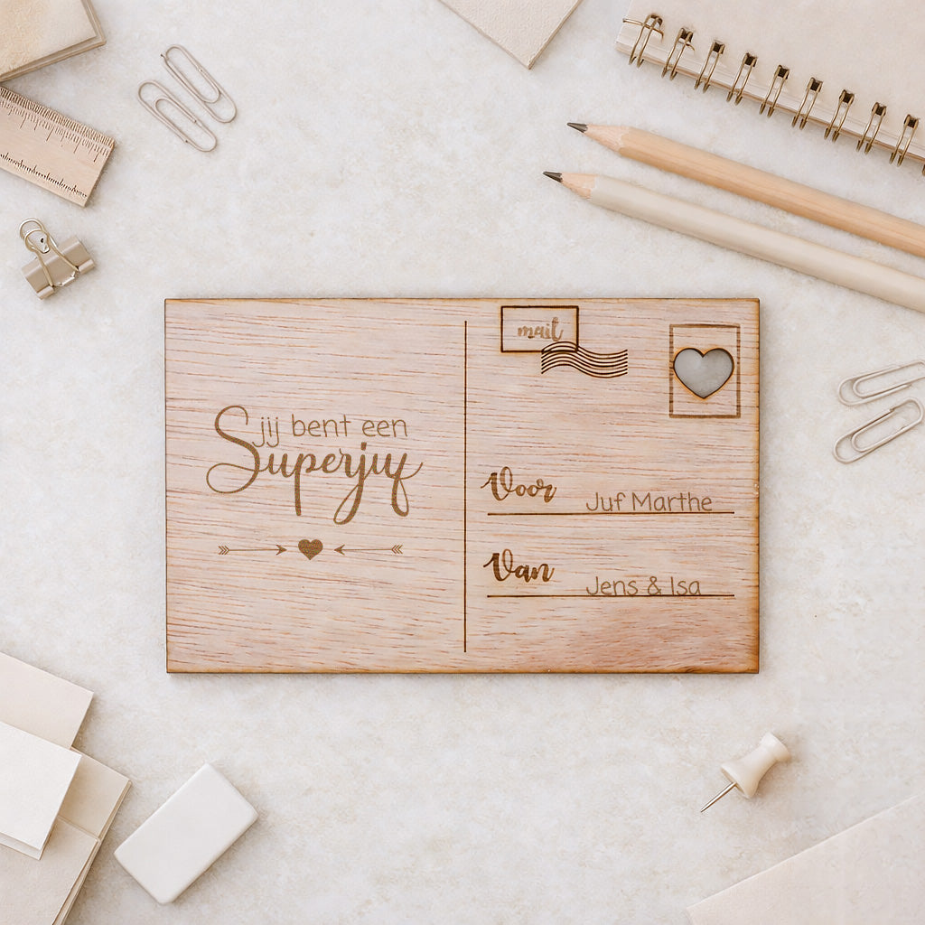 Houten kaart - Superjuf