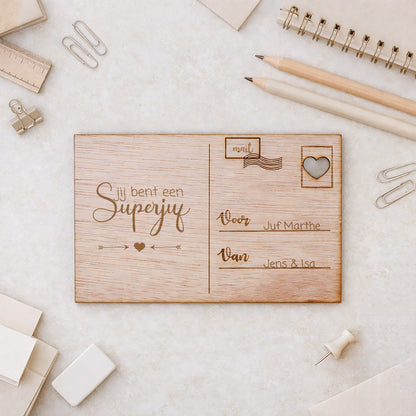 Houten kaart - Superjuf