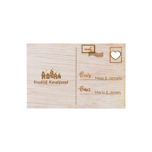Houten kaart - Vrolijk kerstfeest