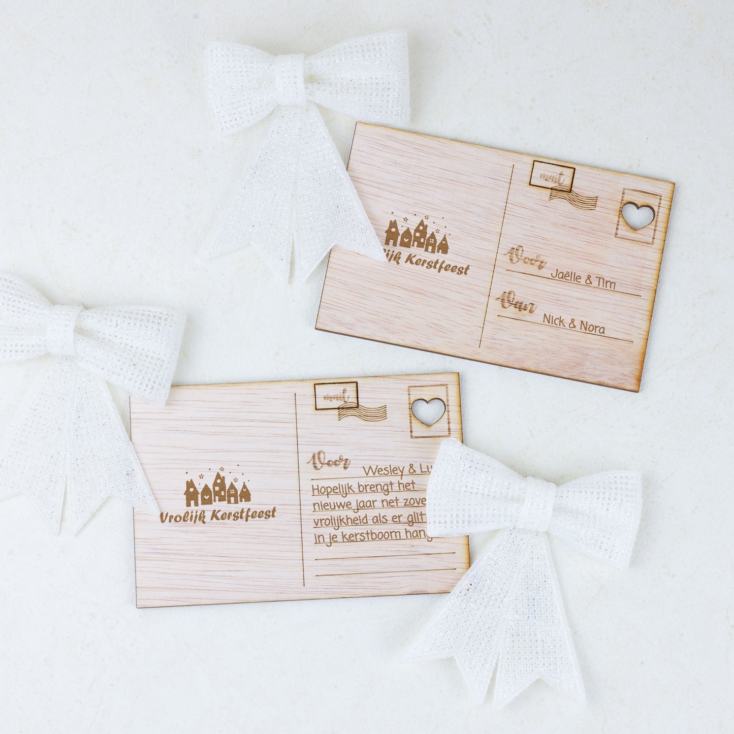 Houten kaart - Vrolijk kerstfeest