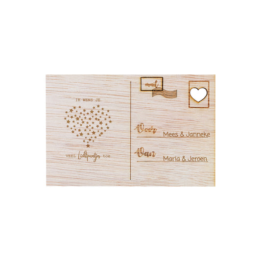 Houten kaart - Lichtpuntje