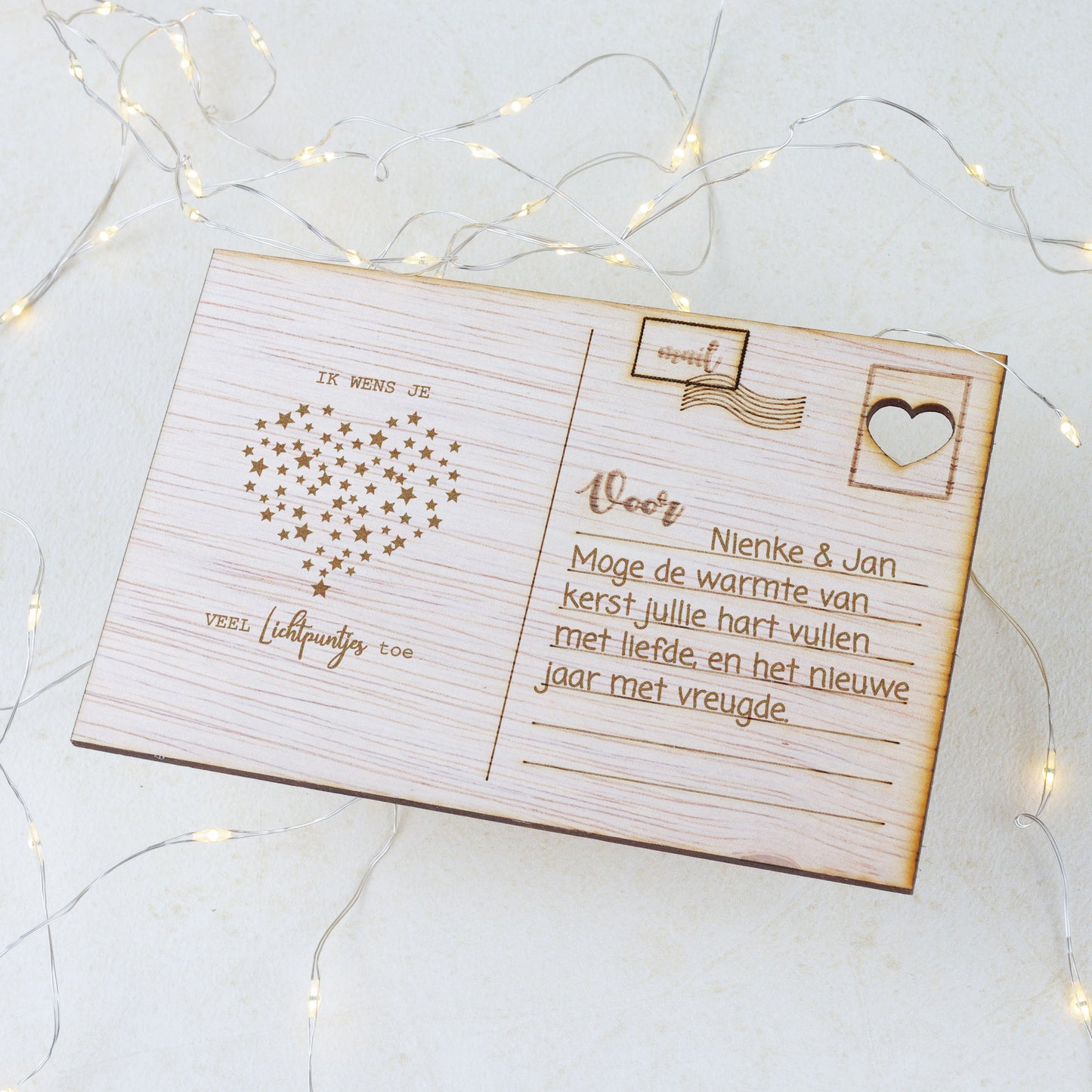 Houten kaart - Lichtpuntje