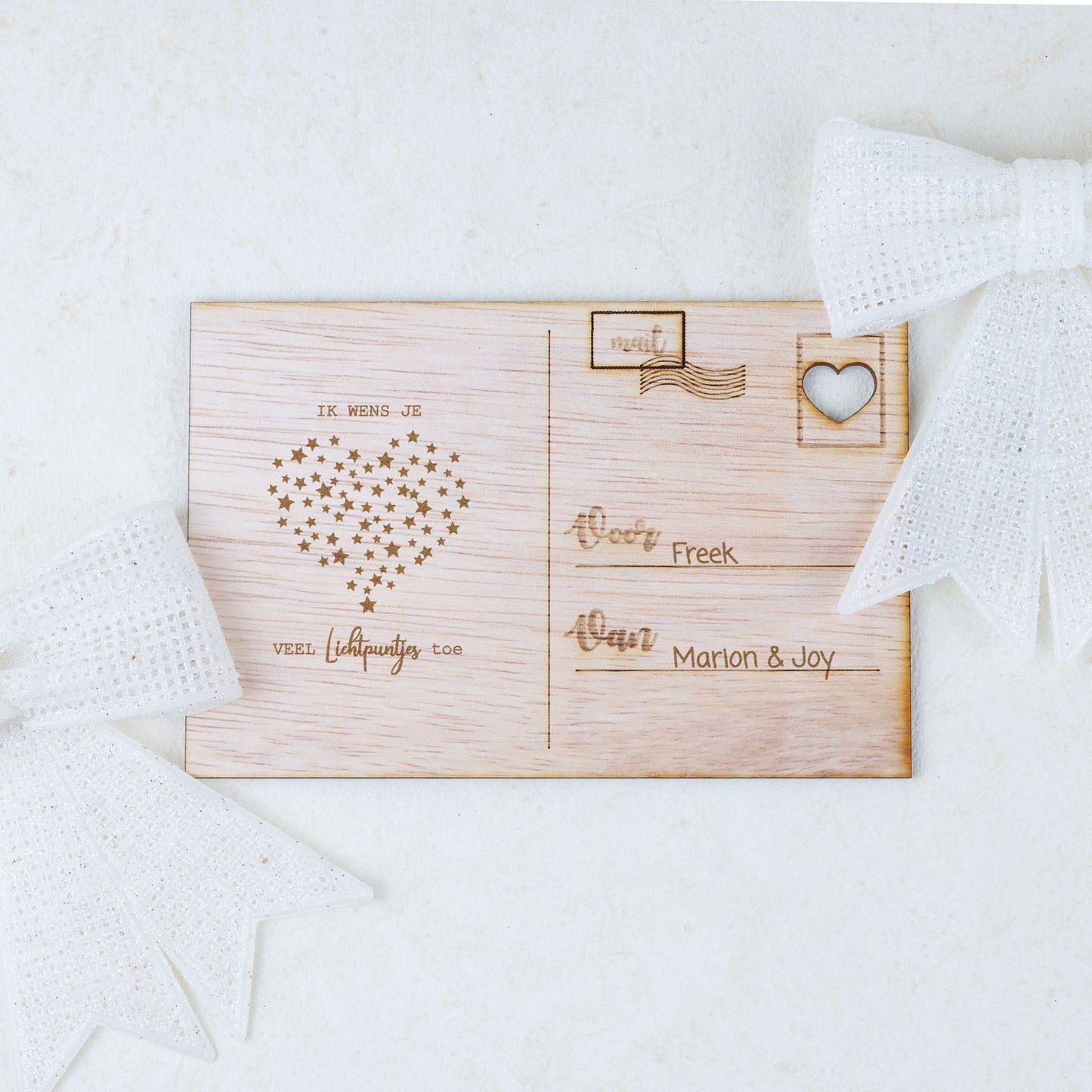 Houten kaart - Lichtpuntje