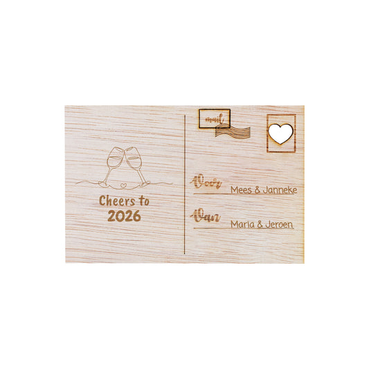 Houten kaart - Cheers to ...
