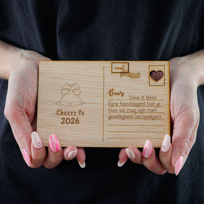 Houten kaart - Cheers to ...