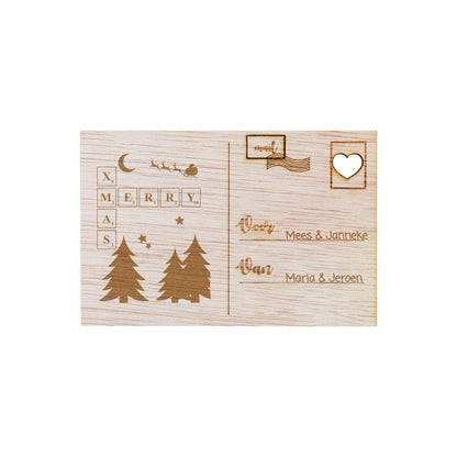 Houten kaart - Merry X-Mas
