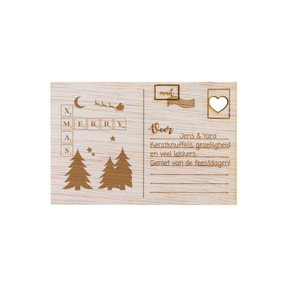 Houten kaart - Merry X-Mas