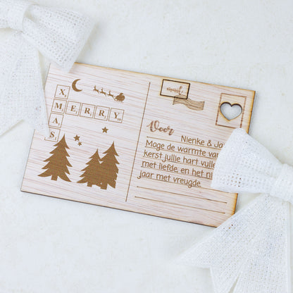 Houten kaart - Merry X-Mas