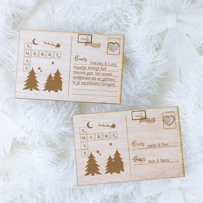 Houten kaart - Merry X-Mas