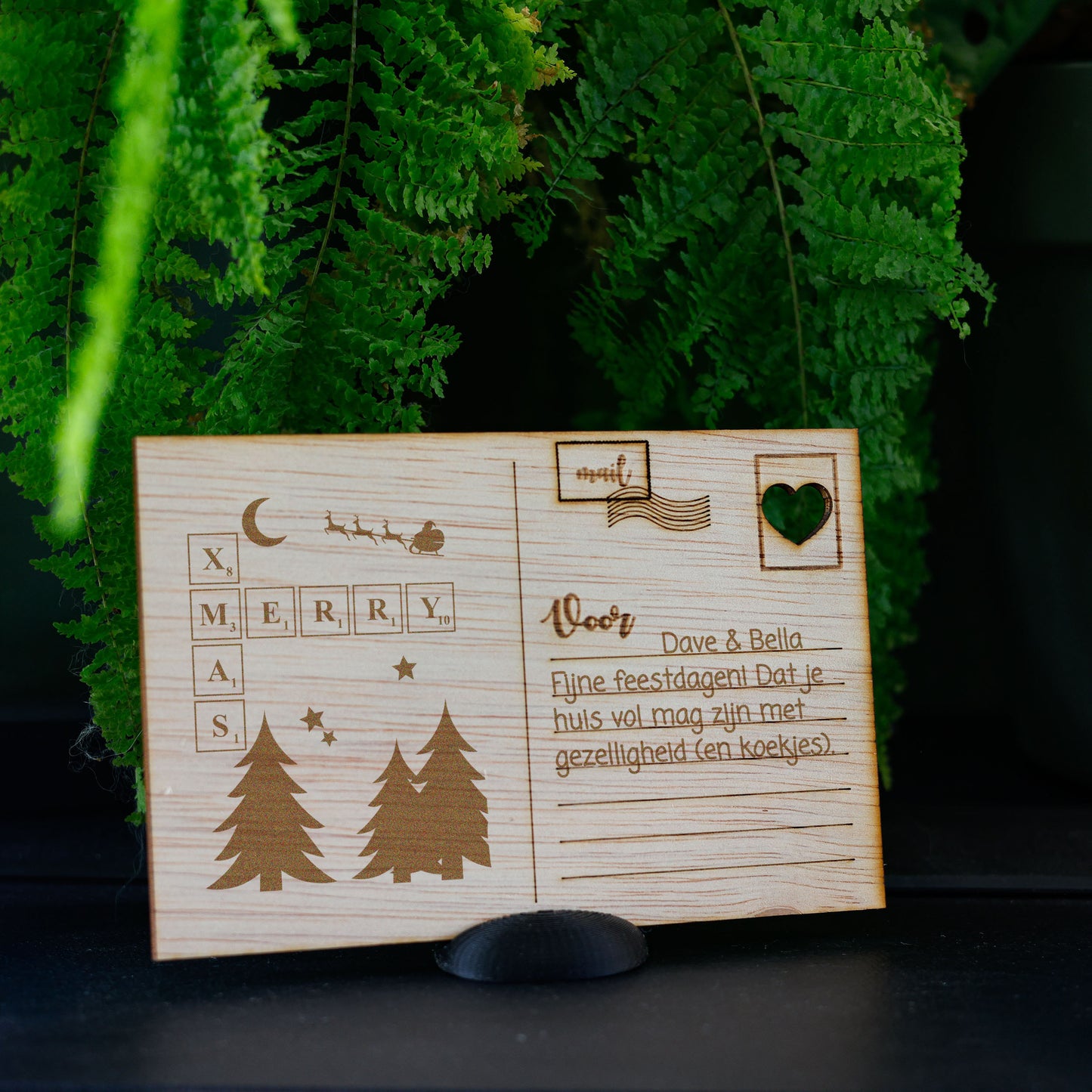 Houten kaart - Merry X-Mas
