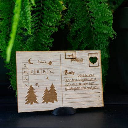 Houten kaart - Merry X-Mas