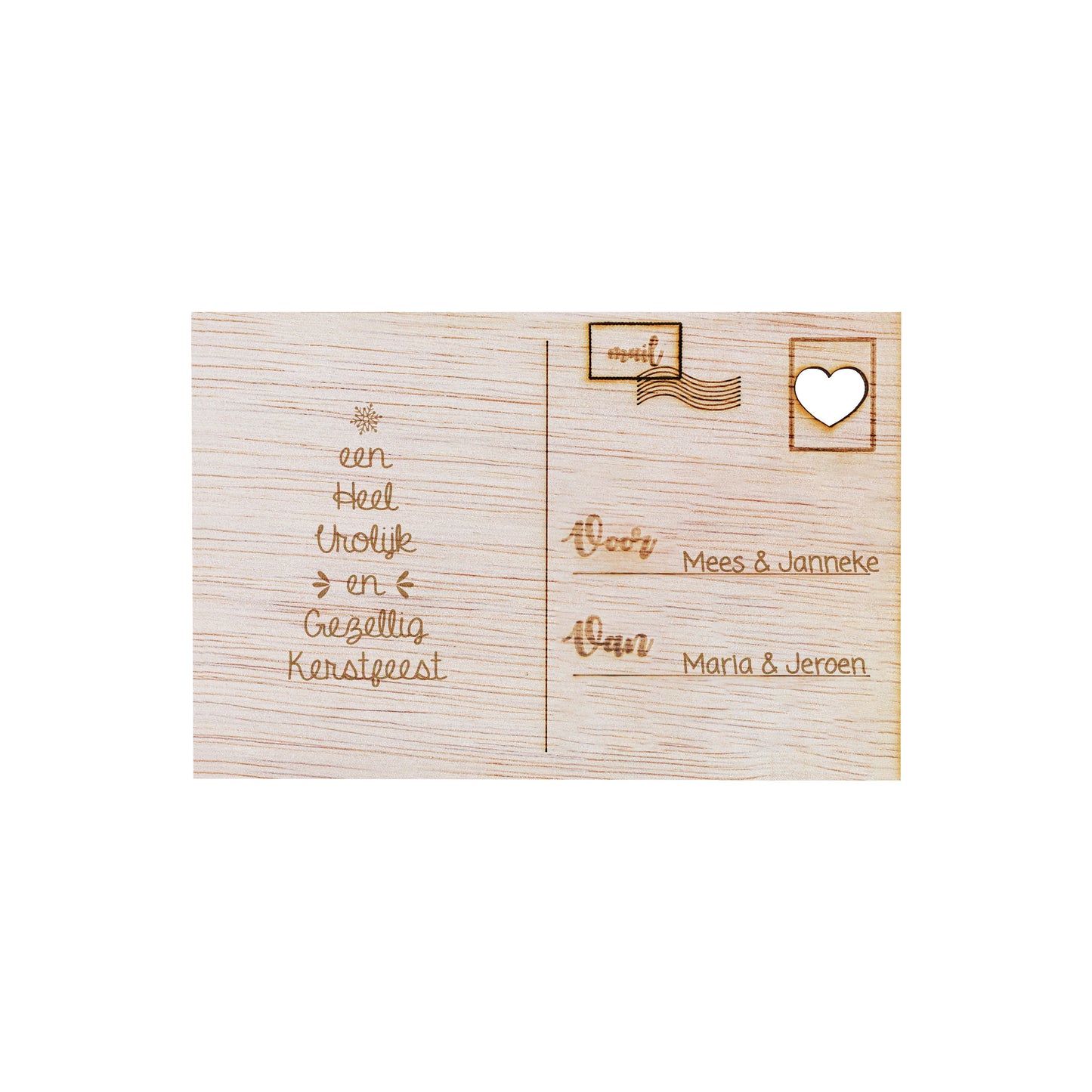 Houten kaart - Kerstfeest