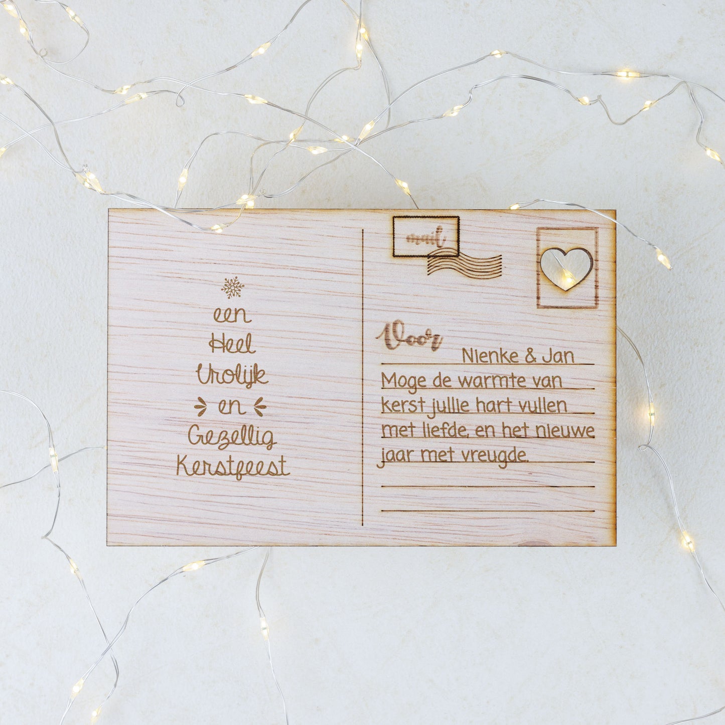 Houten kaart - Kerstfeest