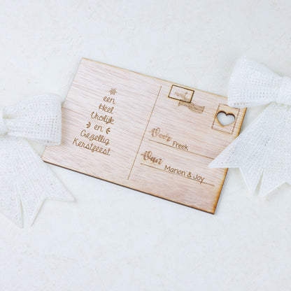 Houten kaart - Kerstfeest