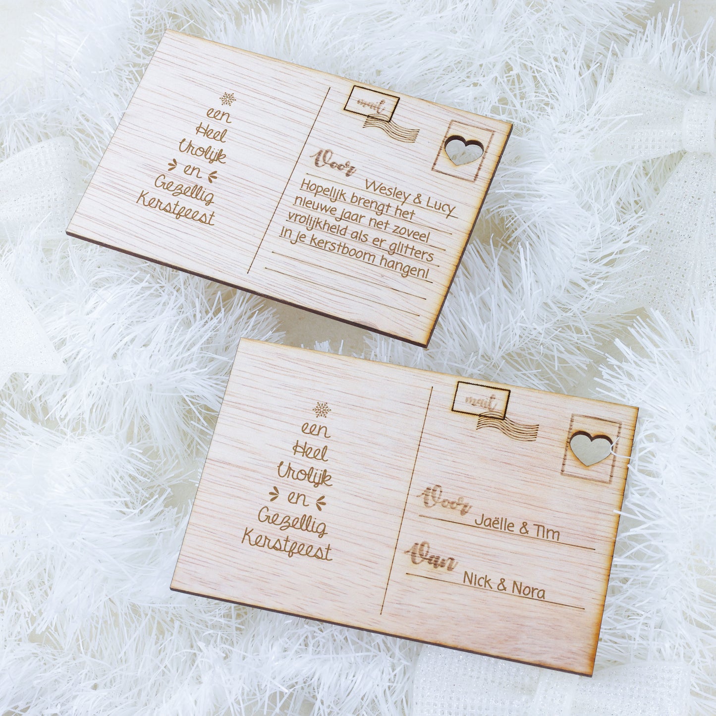 Houten kaart - Kerstfeest