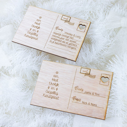 Houten kaart - Kerstfeest