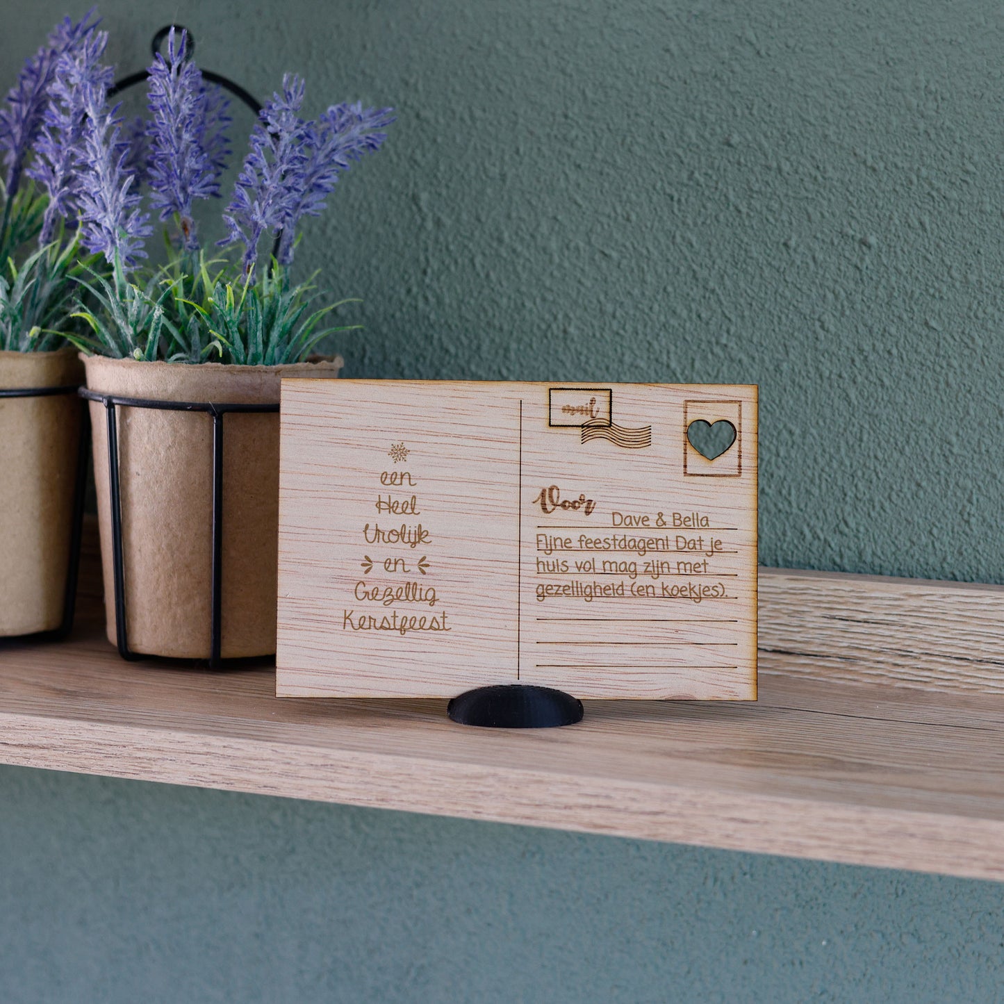 Houten kaart - Kerstfeest