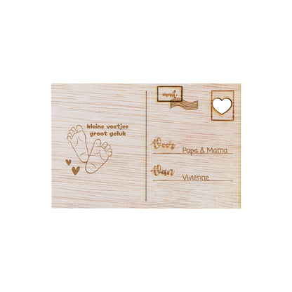 Houten kaart - Kleine Voetjes, Groot Geluk