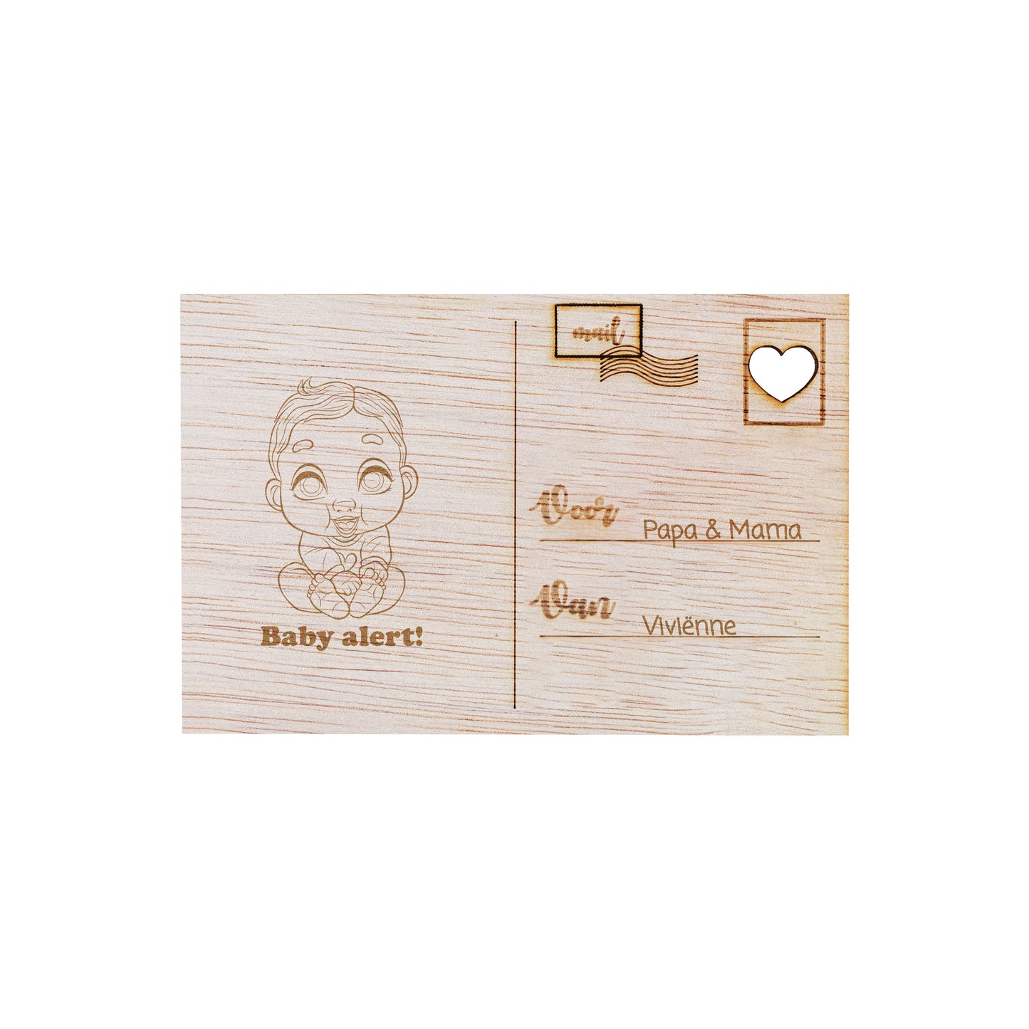 Houten kaart - Baby Alert