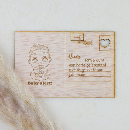 Houten kaart - Baby Alert