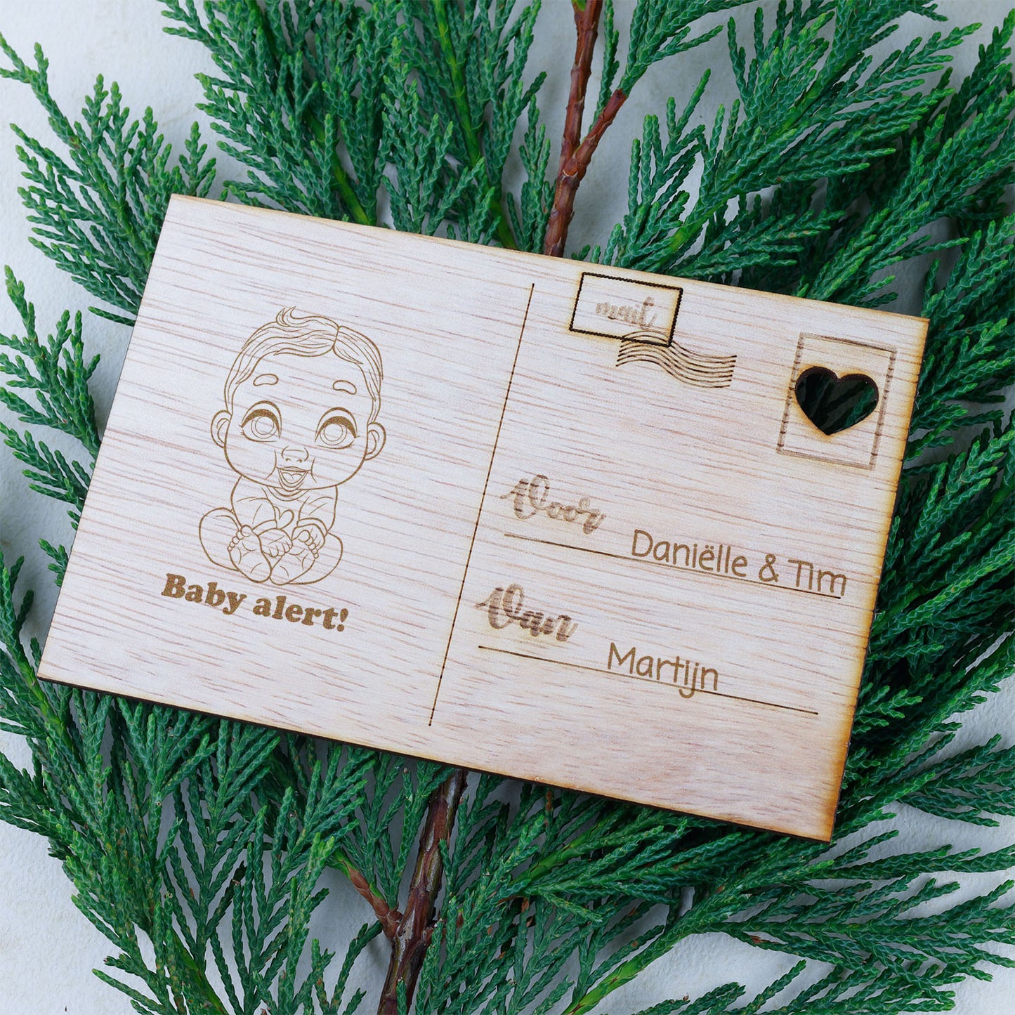 Houten kaart - Baby Alert