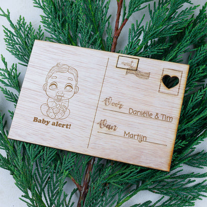 Houten kaart - Baby Alert