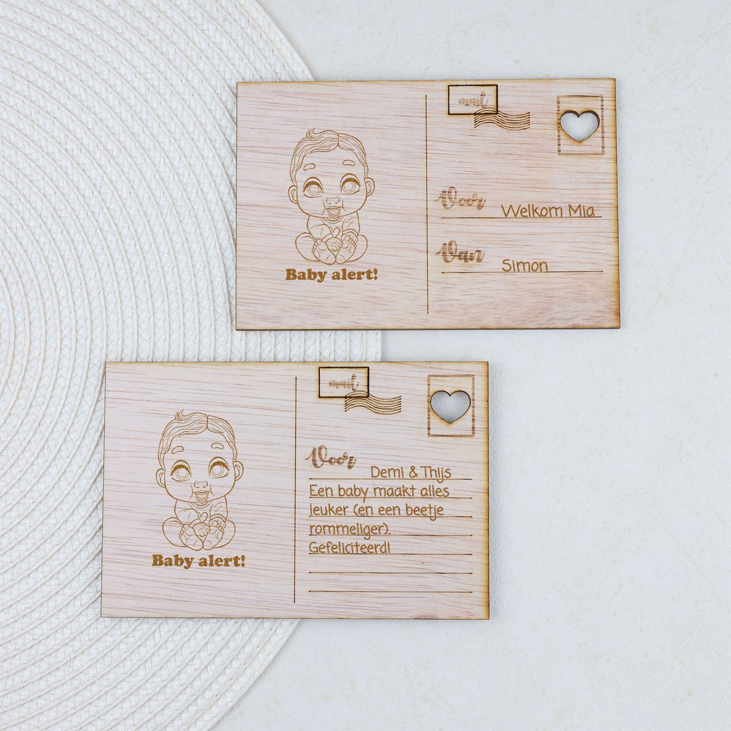 Houten kaart - Baby Alert