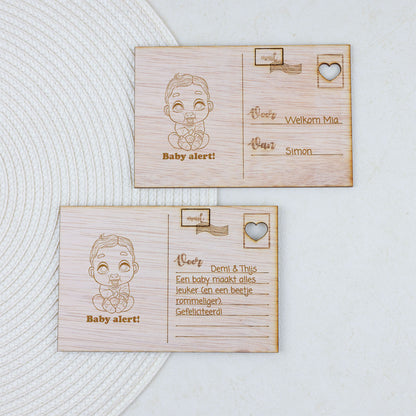 Houten kaart - Baby Alert